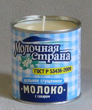 свеча с логотипом в виде продукции