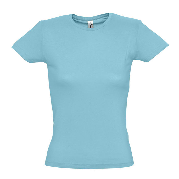 Футболка женская MISS, бирюзовый, S, 100% хлопок, 150 г/м2 Футболка женская MISS, бирюзовый, S, 100% хлопок, 150 г/м2