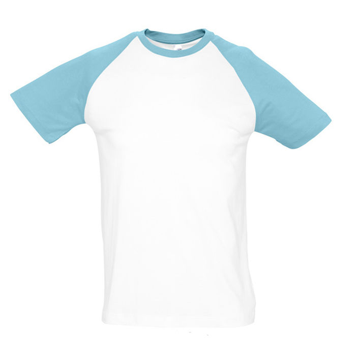 Футболка Funky, белый с бирюзовым_2XL, 100% х/б, 150 г/м2 Футболка Funky, белый с бирюзовым_2XL, 100% х/б, 150 г/м2