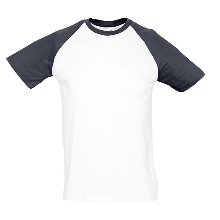 Футболка Funky, белый с темно-синим_2XL, 100% х/б, 150 г/м2 Футболка Funky, белый с темно-синим_2XL, 100% х/б, 150 г/м2