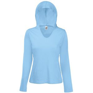  Lady-Fit Lightweight Hooded T, -_M, 100% /, 135 /2