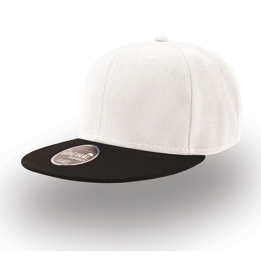 Бейсболка SNAP BACK, 6 клиньев, пластик.застежка, белый с черным, 100% п/э,100% х/б, 400 гр/м2 Бейсболка SNAP BACK, 6 клиньев, пластик.застежка, белый с черным, 100% п/э,100% х/б, 400 гр/м2