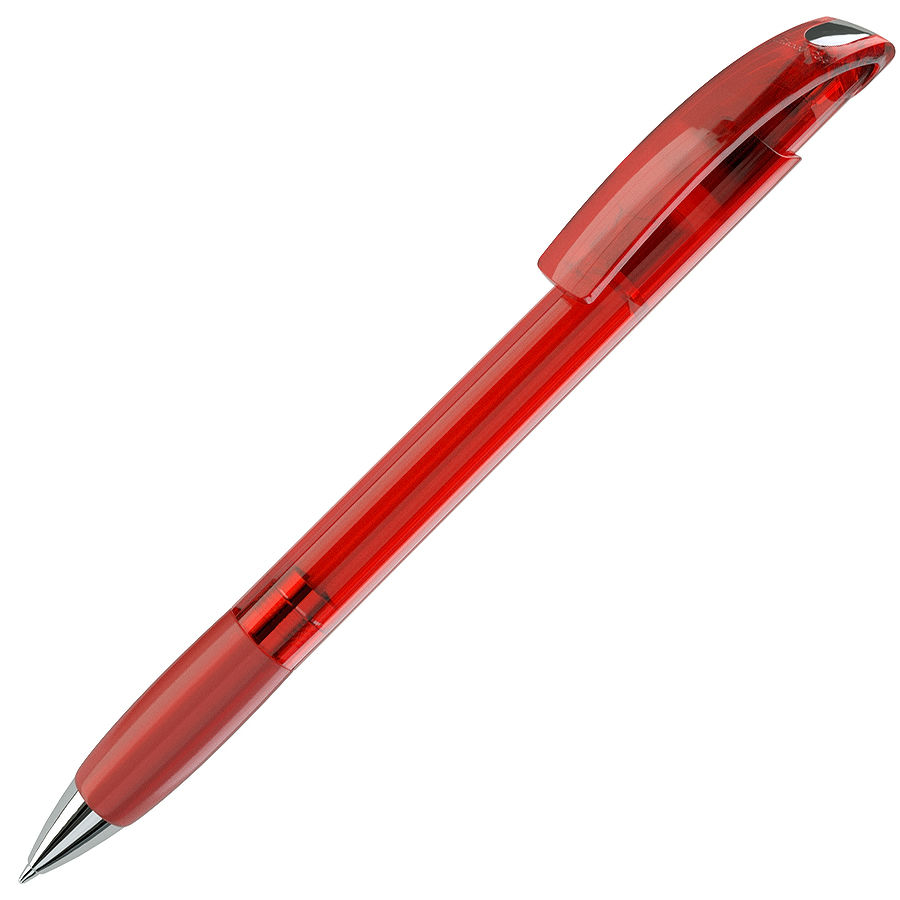 NOVE LX, ручка шариковая с грипом, прозрачный красный/хром, пластик NOVE LX, ручка шариковая с грипом, прозрачный красный/хром, пластик
