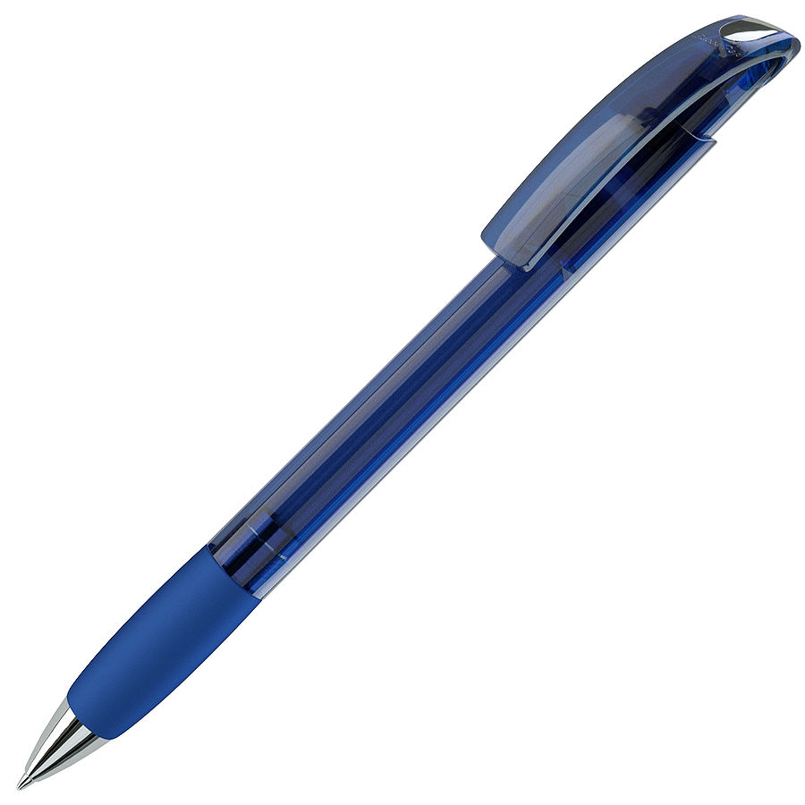 NOVE LX, ручка шариковая с грипом, прозрачный синий/хром, пластик NOVE LX, ручка шариковая с грипом, прозрачный синий/хром, пластик