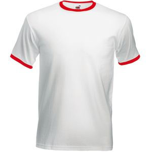 Футболка Ringer T, белый с красным_2XL, 100% х/б, 160 г/м2 Футболка Ringer T, белый с красным_2XL, 100% х/б, 160 г/м2