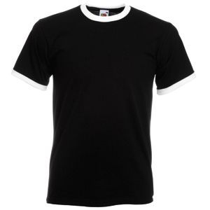 Футболка Ringer T, черный с белым_S, 100% хлопок, 165 г/м2 Футболка Ringer T, черный с белым_S, 100% хлопок, 165 г/м2