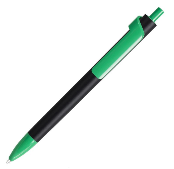Ручка шариковая FORTE SOFT BLACK, черный/зеленый, пластик, покрытие soft touch Ручка шариковая FORTE SOFT BLACK, черный/зеленый, пластик, покрытие soft touch