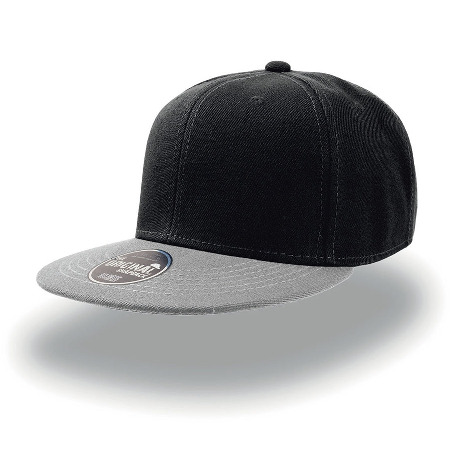 Бейсболка SNAP BACK, 6 клиньев, пластик. застежка, черный с серым, 100% п/э,100% х/б, 400 гр/м2 Бейсболка SNAP BACK, 6 клиньев, пластик. застежка, черный с серым, 100% п/э,100% х/б, 400 гр/м2