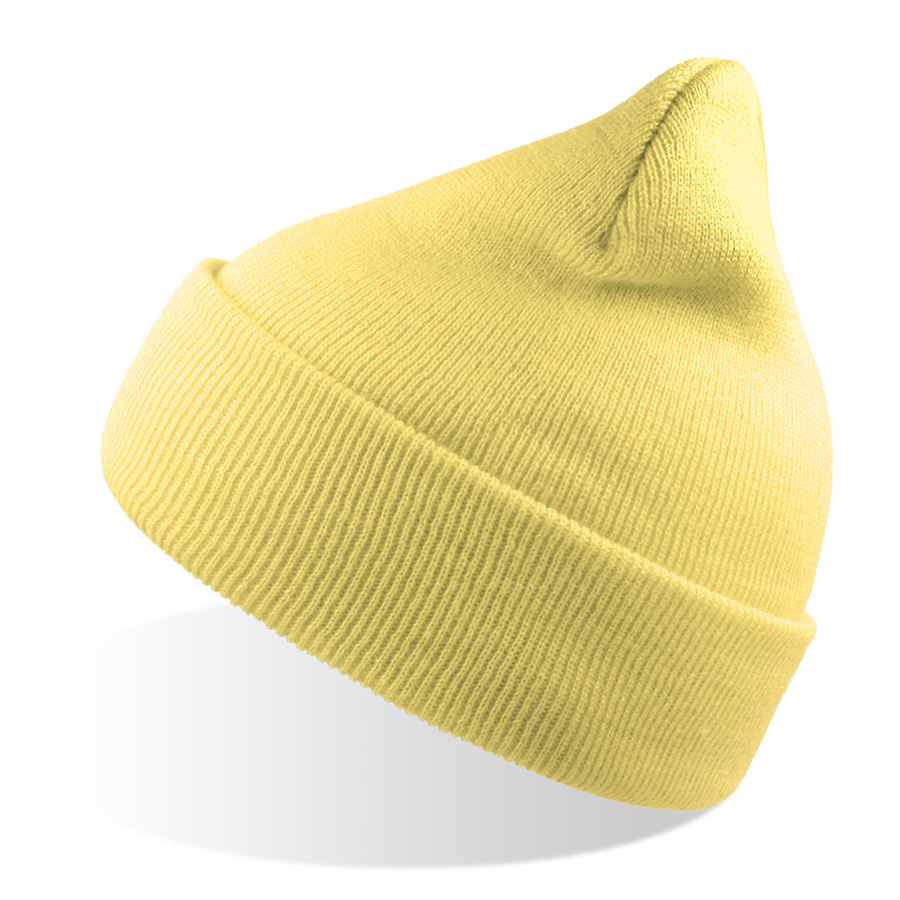 Шапка вязаная двойная Wind-S, светло-жёлтый, 100% переработанный полиэстер Шапка вязаная двойная Wind-S, светло-жёлтый, 100% переработанный полиэстер