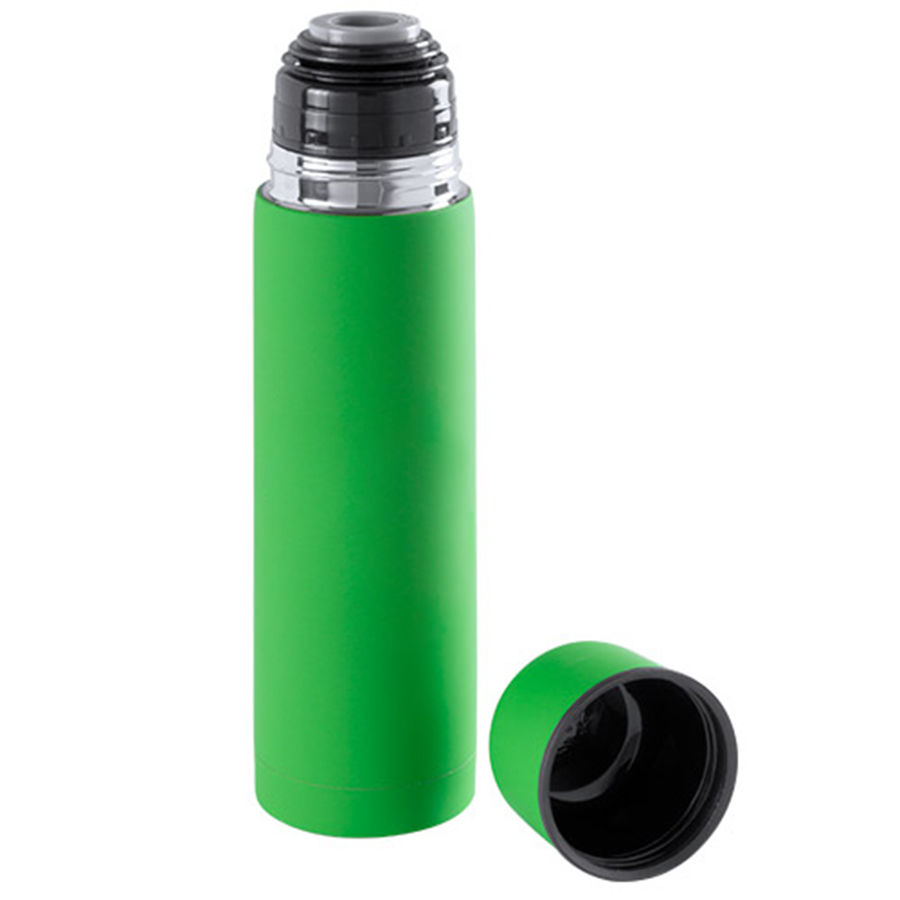 Термос вакуумный Flask,сталь с покрытием софт тач, зеленый, 500 мл. Термос вакуумный Flask,сталь с покрытием софт тач, зеленый, 500 мл.