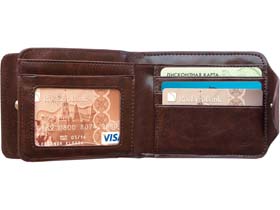 Набор «Бриг»: портмоне, визитница, ручка шариковая