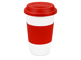 Кружка «Нью-Йорк»  с силиконовой крышкой и манжетой Кружка «Нью-Йорк»  с силиконовой крышкой и манжетой